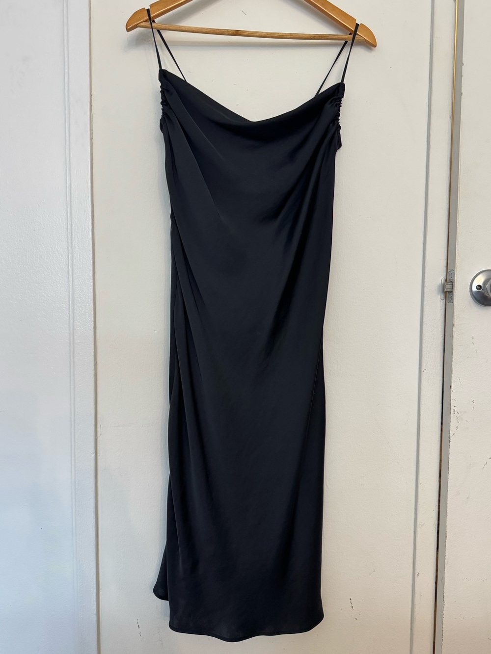 Zara Silk Cowl-Neck Midi Slip Dress